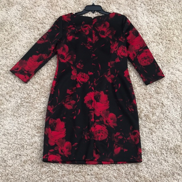 Black and Red Floral Dress - Picture 2 of 2